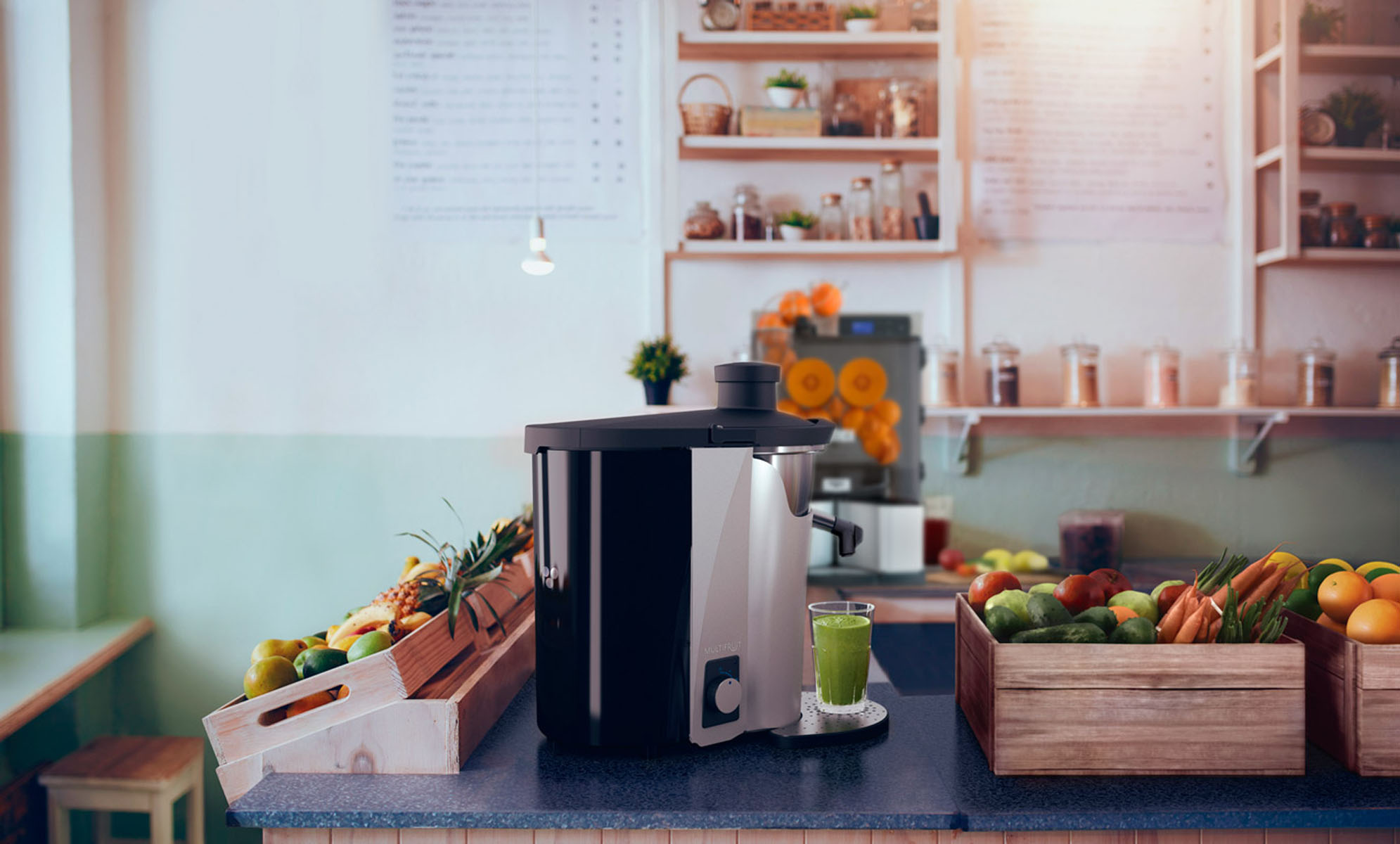 ZUMEX - MULTIFRUIT, Entsafter für Obst u. Gemüse max. D: 7,4 cm, 290 x 500 x 510 mm, Farbe: Black