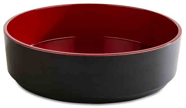 Bento Box ASIA PLUS D: 23 cm, H: 6,5 cm, 1,6 ltr., Melamin, außen: schwarz, matt, innen: rot