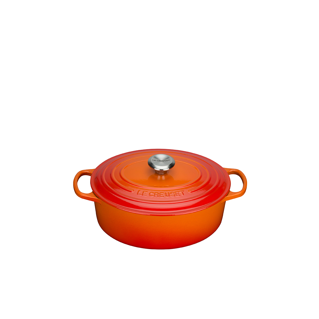 Le Creuset, Gusseisen - Bräter oval Signature, 29 cm/ 4,7 ltr., Fb. Ofenrot