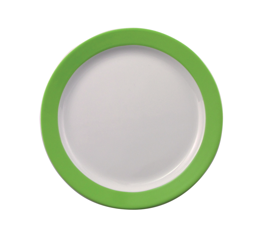 Eschenbach, Color - Dessert-, Vorspeisen-Teller, flach Fahne, weiss/ grün, 24 cm