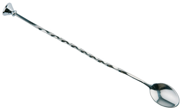 Barlöffel L: 27 cm, Edelstahl, mit gedrehtem Stiel