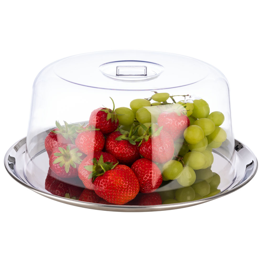 Tablett mit Haube, Edelstahl/ SAN, D: 27 cm, H: 12,5 cm