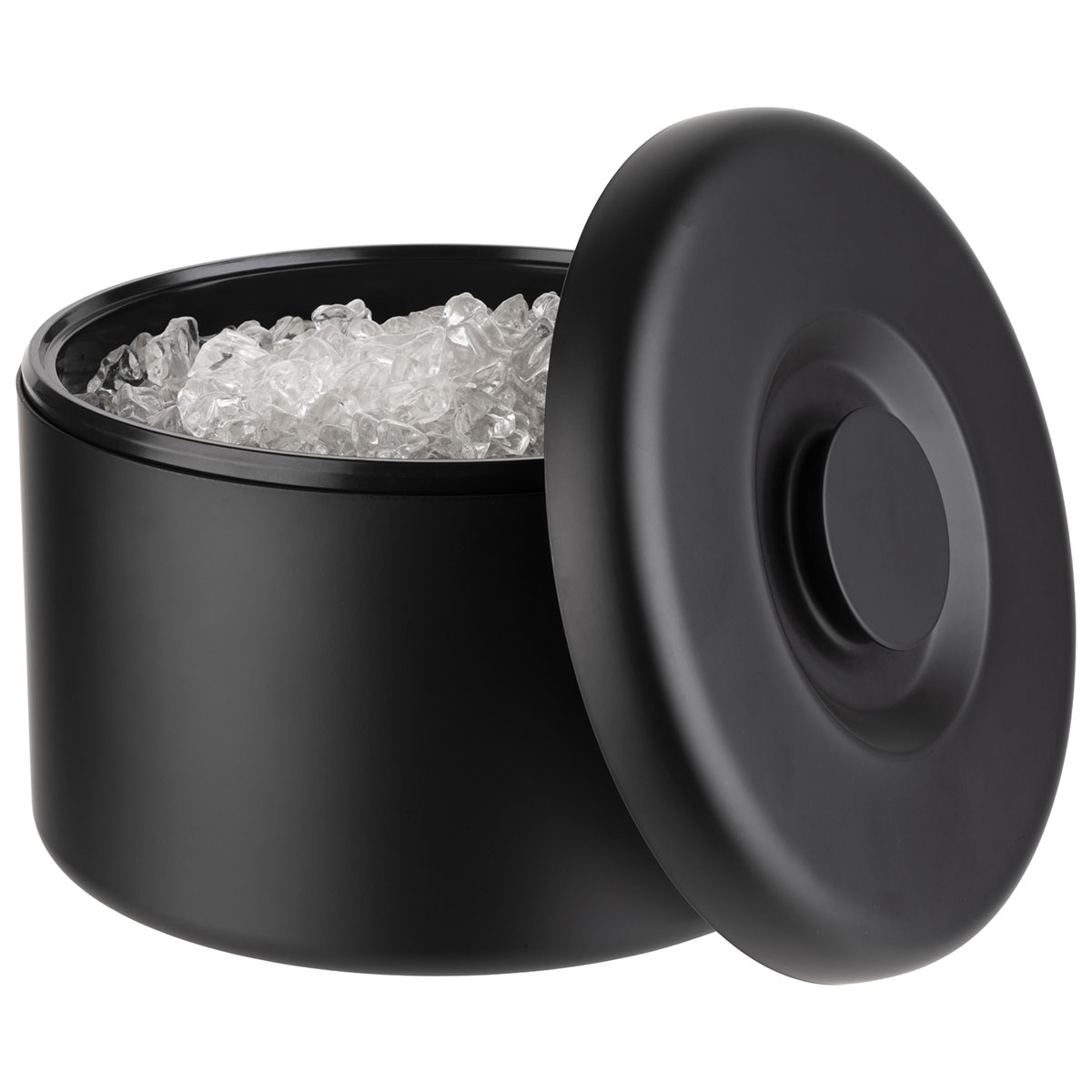 Eisbox ARCTIC, Aluminium schwarz matt, PS, für ca. 300 Eiswürfel, D: 27 cm, H: 20 cm, I: 6 ltr.