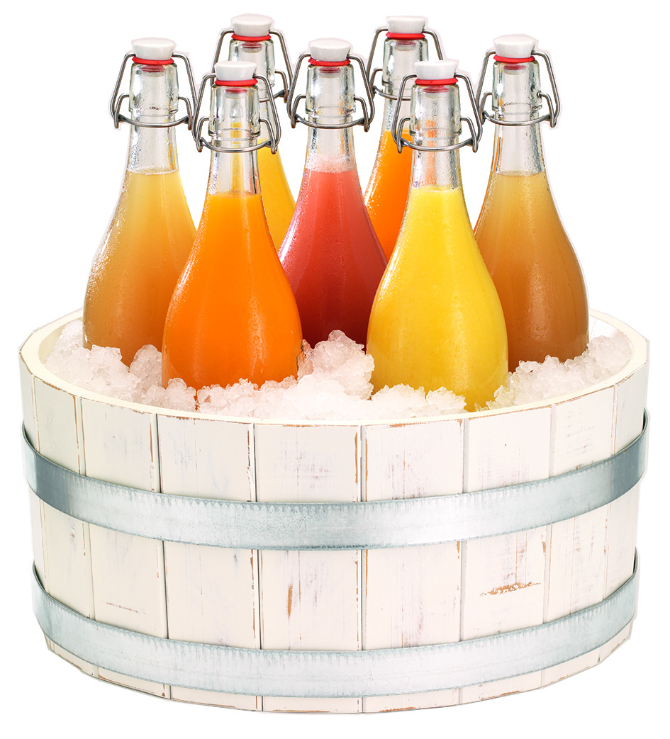 CARAFINE Getränke-Set Septet Vintage White, inkl. 7 Bügelflaschen 1 ltr., L: 400 mm, B: 400 mm, H: 363 mm