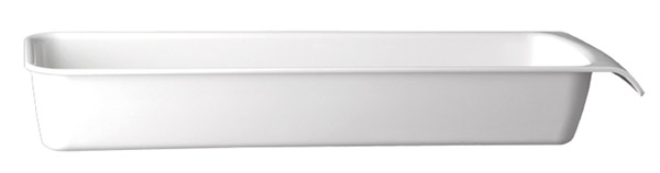 GN 2/4 Schale CASCADE 53 x 16,2 cm, H: 7,5 cm, Melamin, weiss, 3,65 ltr.