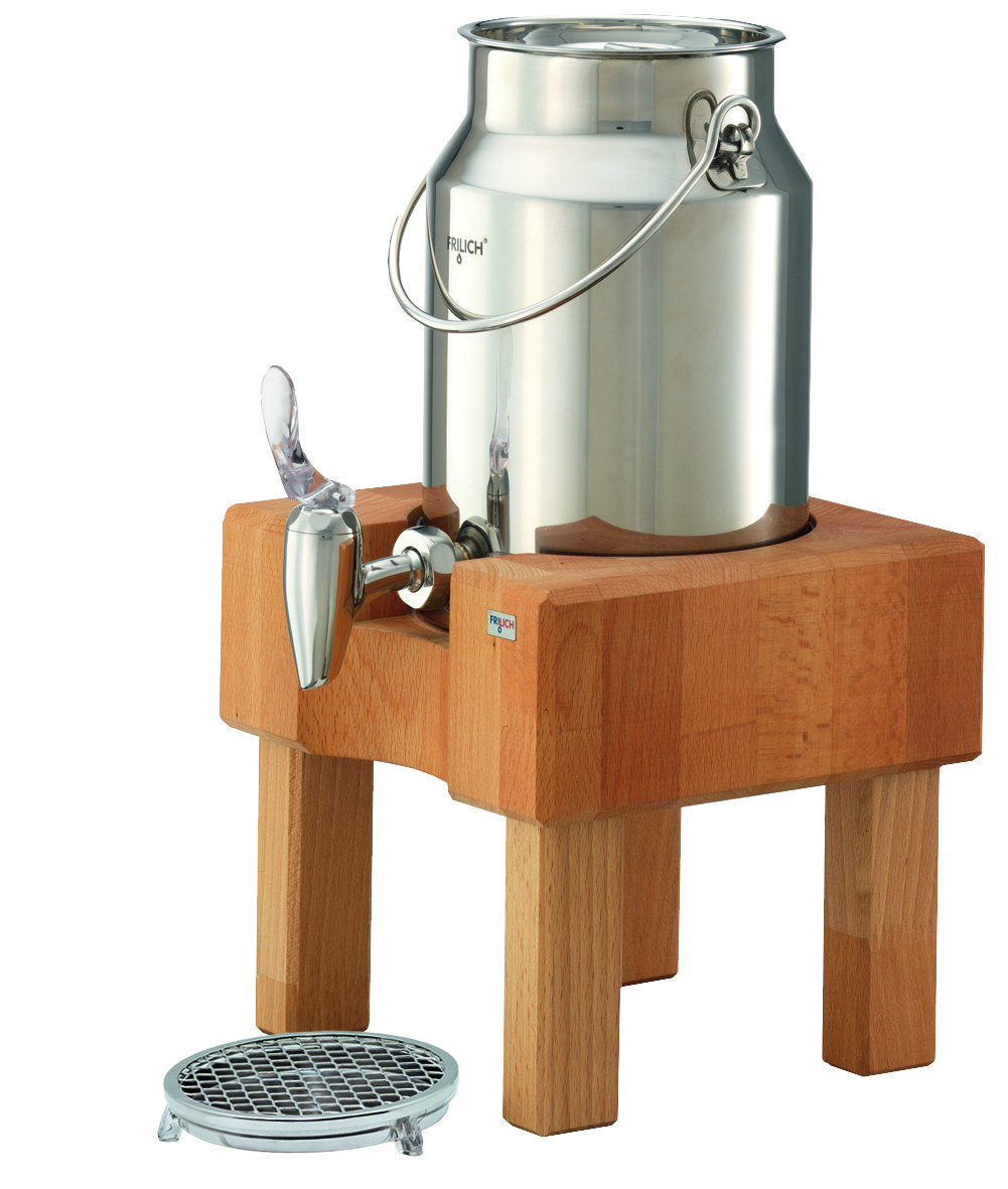 PURE NATURE Milchkanne Natural 5 ltr., Edelstahl, Buche hell, L: 220 mm, B: 225 mm, H: 415 mm