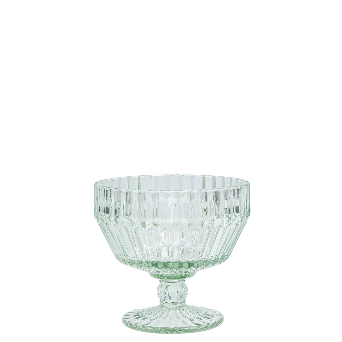 Glasbowl auf Fuss : Archie salbeigrün, Inhalt: 290 ml, D: 110 mm, H: 100 mm