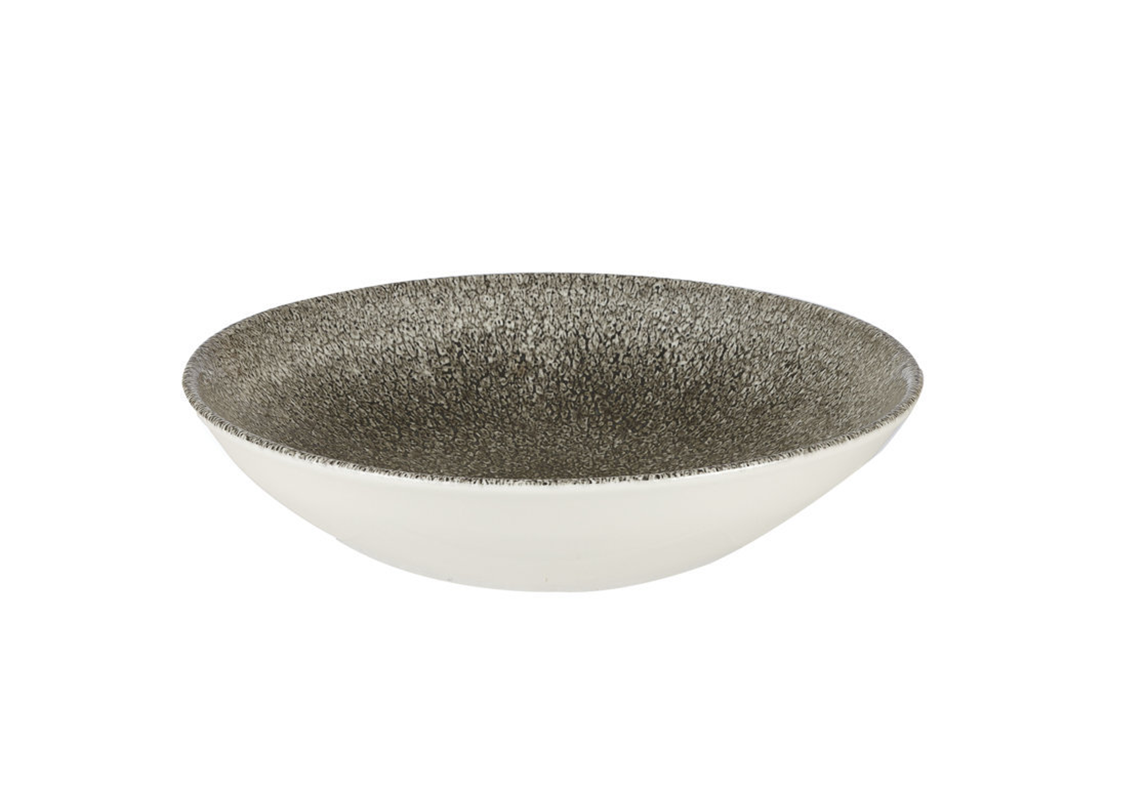 Churchill, Raku : Quartz Black - Teller tief Coup, 18,2 cm/ 0,43 ltr.