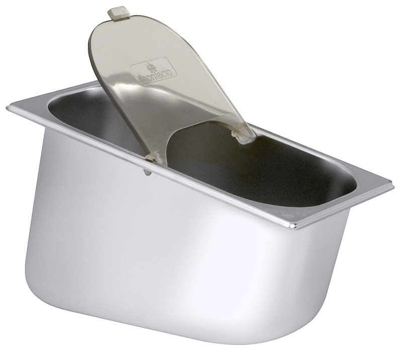 Besteckeinsatz GN 1/4, Acryl-Deckel, aufklappbar, Edelstahl, T: 15,5 cm