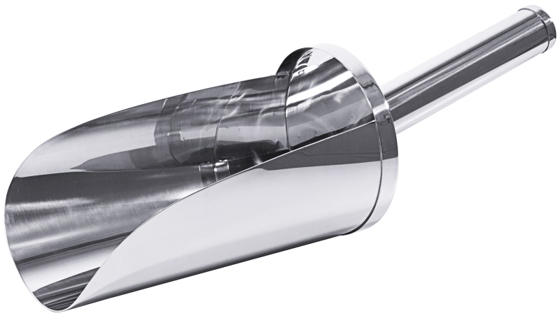 Küchenschaufel mit Hohlgriff, I: 1,3 ltr., D: 12 cm, L: 37,5 cm, Edelstahl