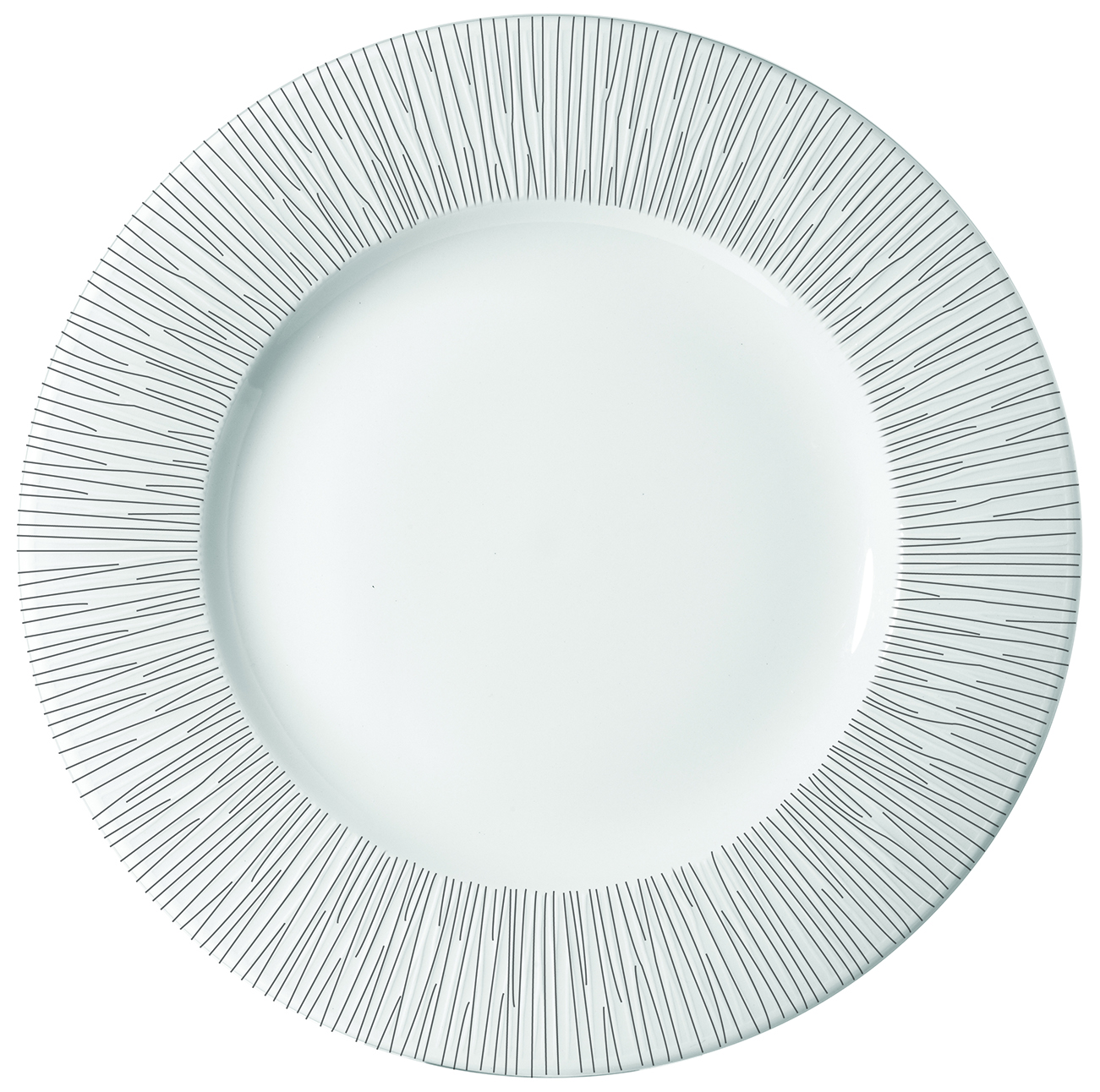 Churchill, Bamboo - Teller flach breite Fahne, uni/ weiss, 30,5 cm