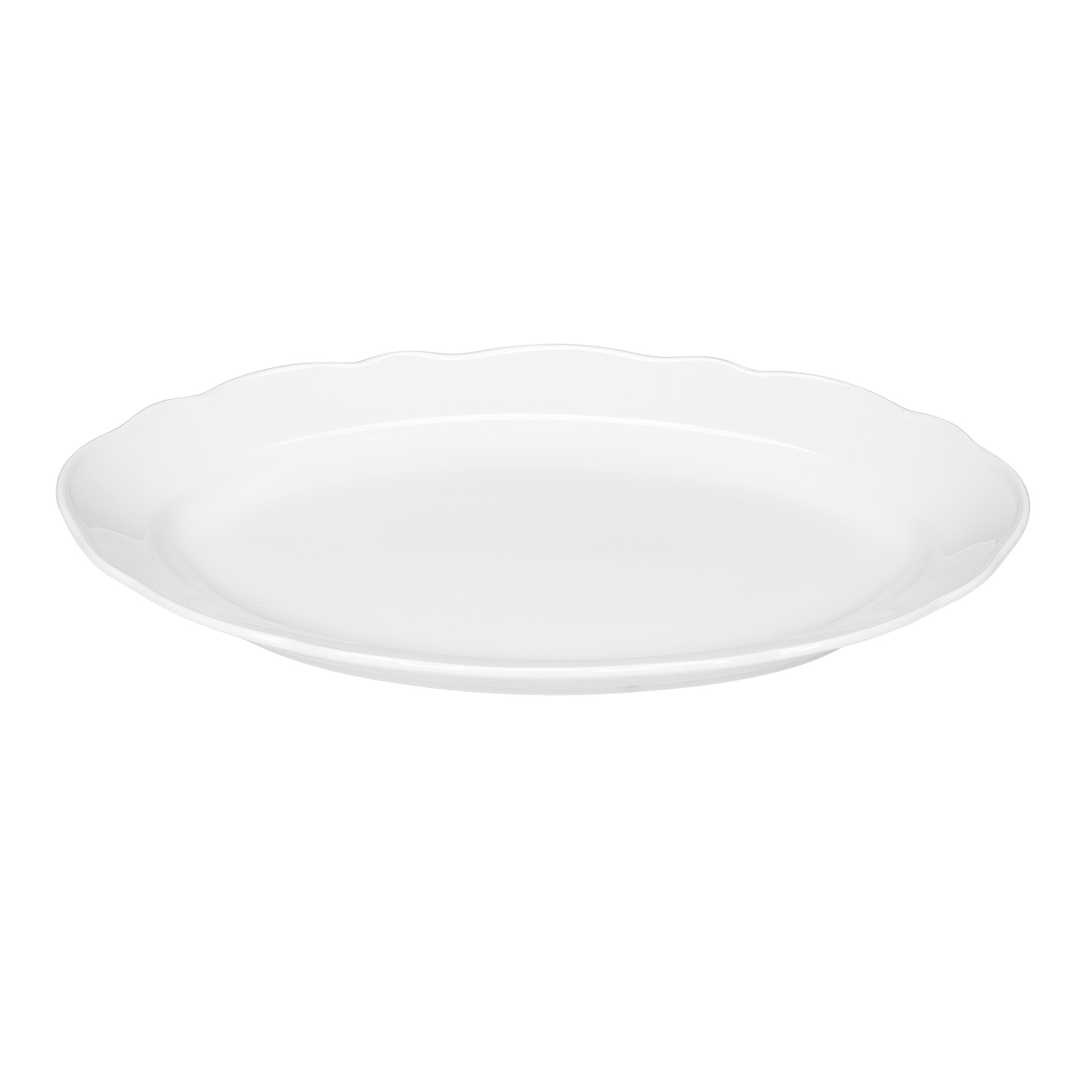 Bauscher, Marie Christine - Platte oval Fahne, weiss, uni, 35 x 23 cm