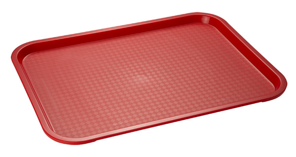 Fast Food-Tablett 45 x 35,5 cm, H: 2 cm, Polypropylen, rot