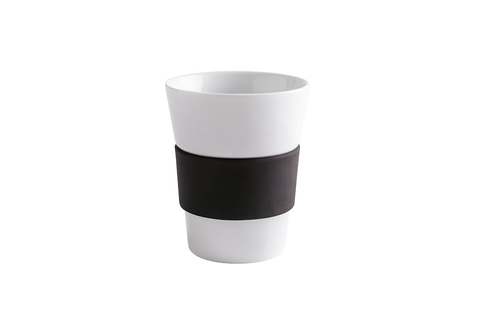 Kahla, Cupit - Becher mit Trinkdeckel 0,35 ltr., Banderole glatt: pure black