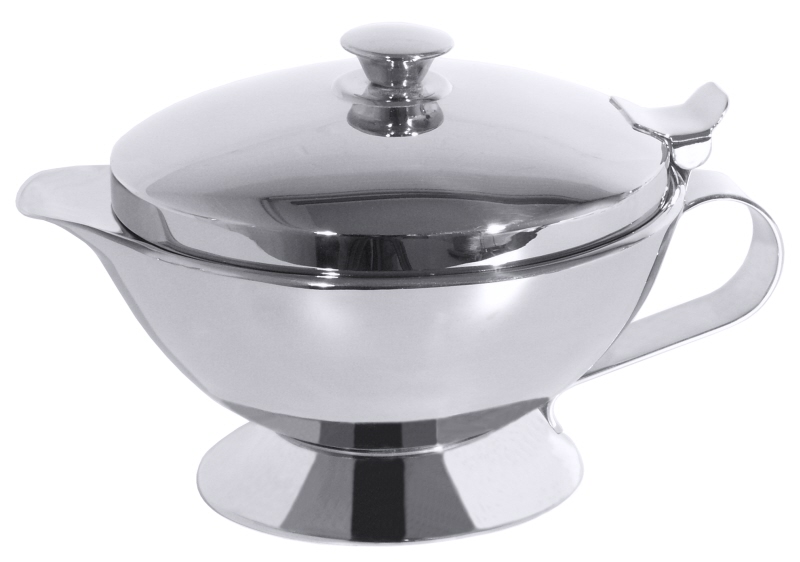 Thermosauciere, doppelwandig, Klappdeckel, Edelstahl, I: 0,4 ltr., 20 x 12,5 x 11,5 cm