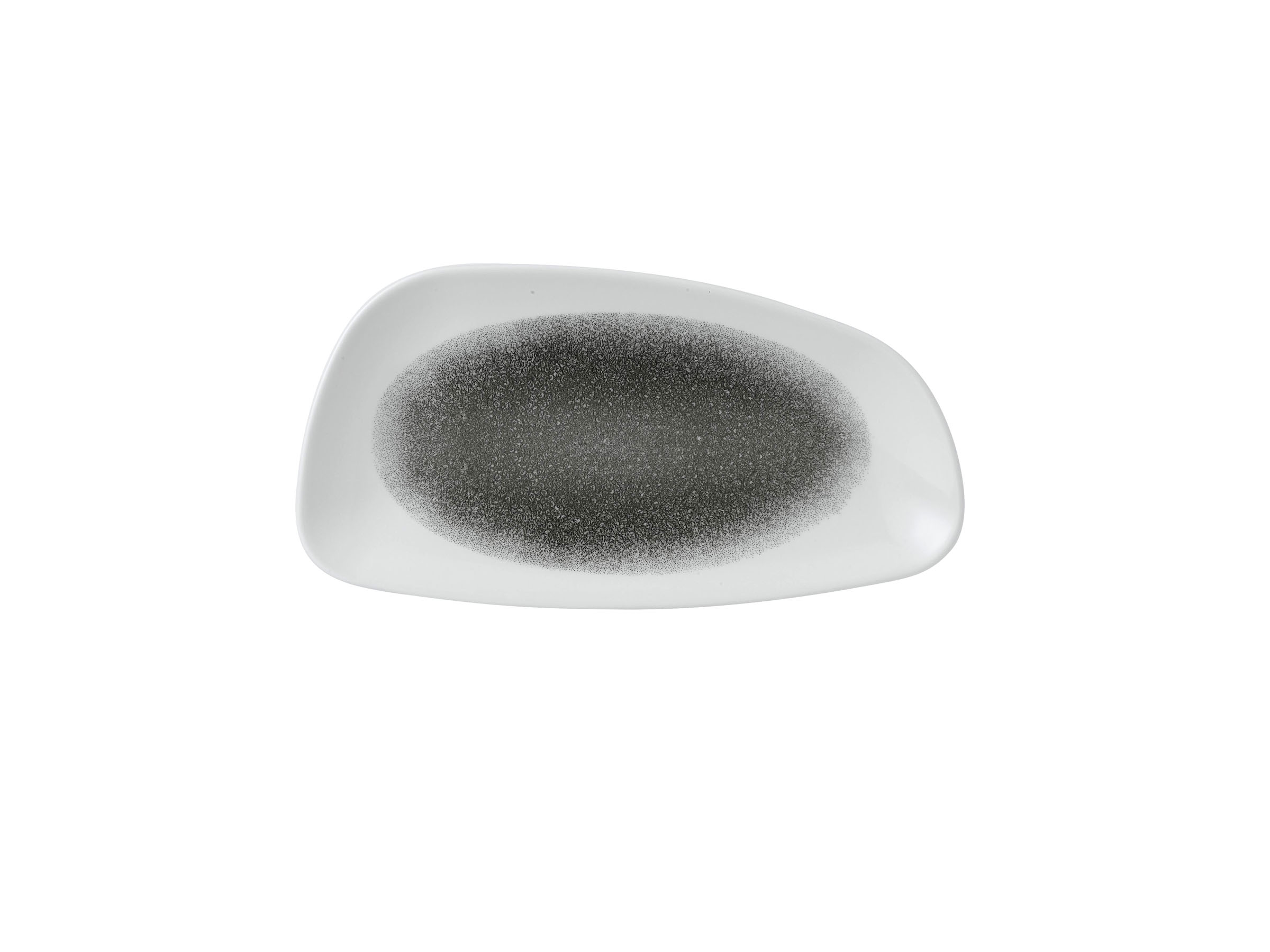 Churchill, Raku : Quartz Black - Chefs Geo Platte, asymmetrisch, 30 x 15,5 cm