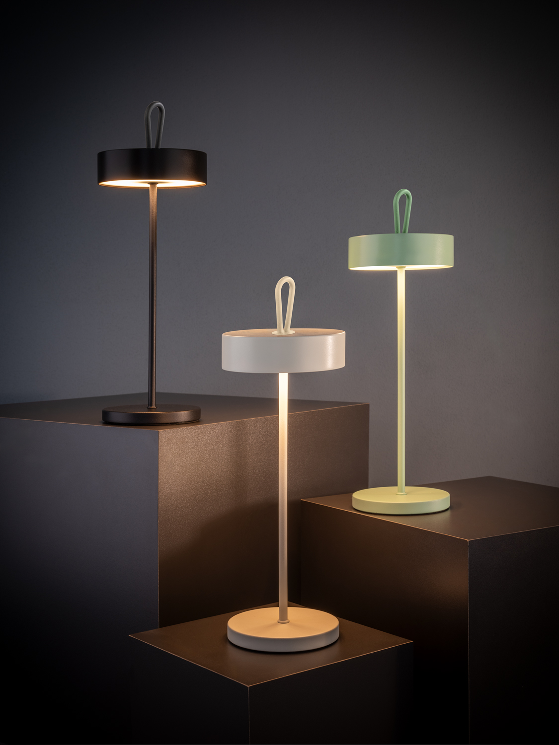 Tischleuchte CLEO, Metall, 1 x LED 2,5 W/ 200 lm, D: 12 cm, H: 30,5 cm, Farbe: mint