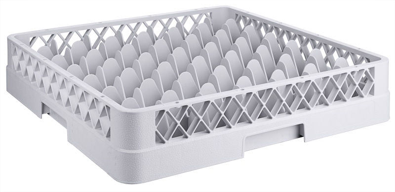 Gläserspülkorb GLAS/TASSE, graues PP, 49 Fächer, Glas: H: 8 cm und D: 6 cm