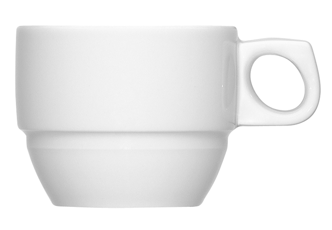 Bauscher, Dimension - Kaffee-Obere stpb., weiss, uni, 0,22 ltr.