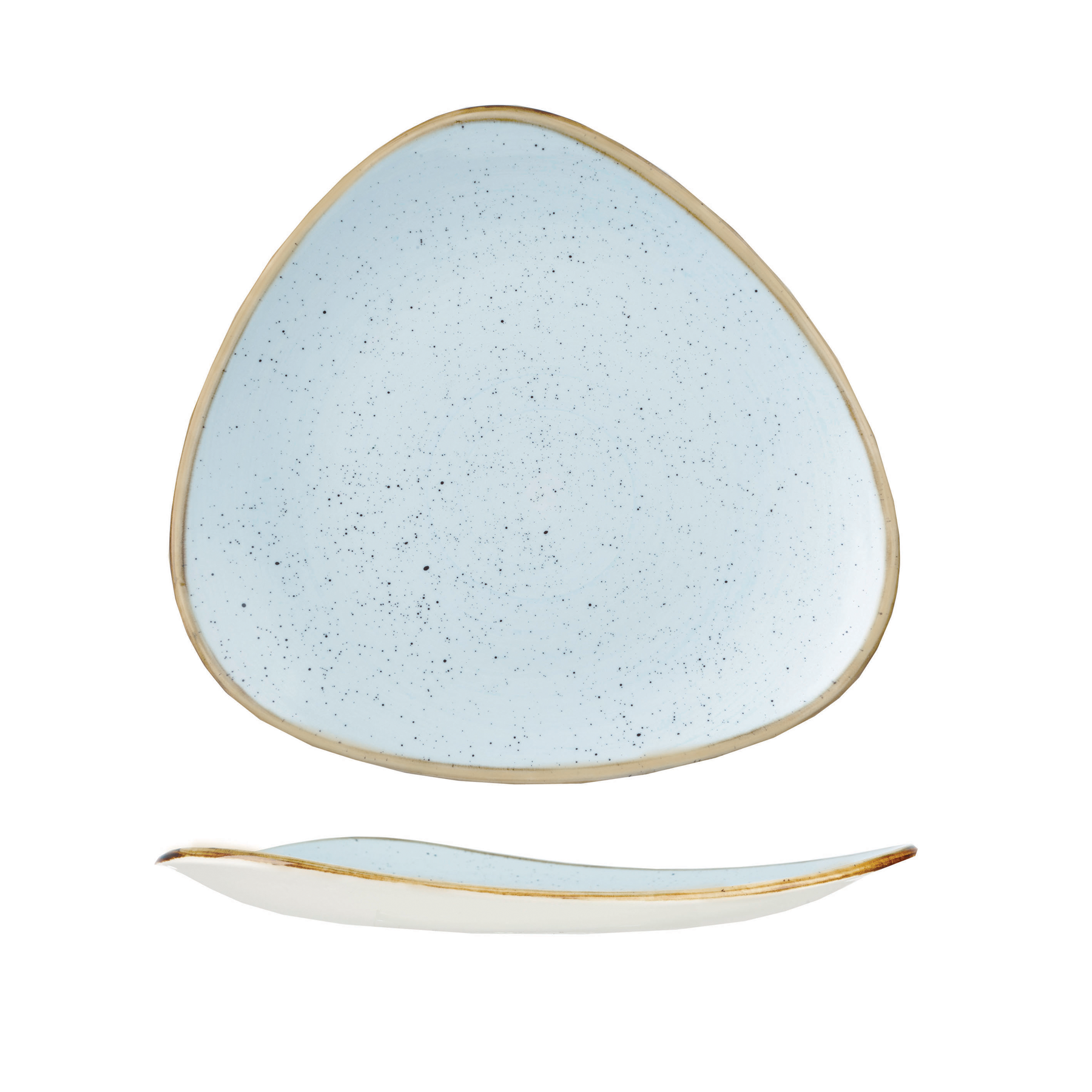 Churchill, Stonecast : Duck Egg Blue - Teller flach dreieckig, 31,1 cm