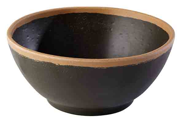 Schale CROCKER D: 16 cm, H: 7 cm, 0,7 ltr., Melamin, braun, Tonoptik, brauner Rand