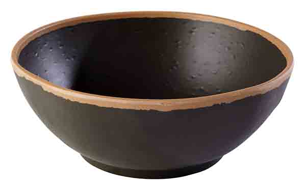 Schale CROCKER D: 21 cm, H: 8 cm, 1,45 ltr., Melamin, braun, Tonoptik, brauner Rand