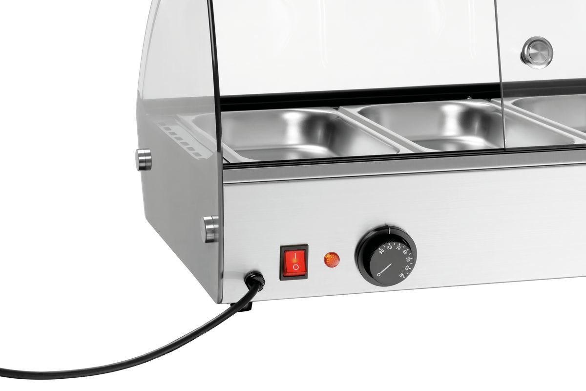 Heiße Aufsatzvitrine R4 4 x 1/3 GN