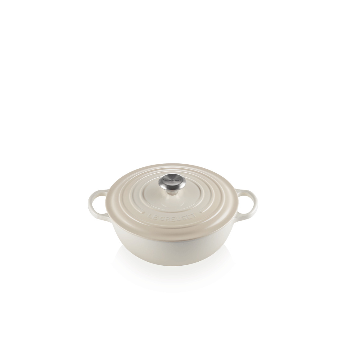 Le Creuset, Gusseisen - La Marmite rund Signature, 26 cm/ 4,1 ltr., Fb. Meringue