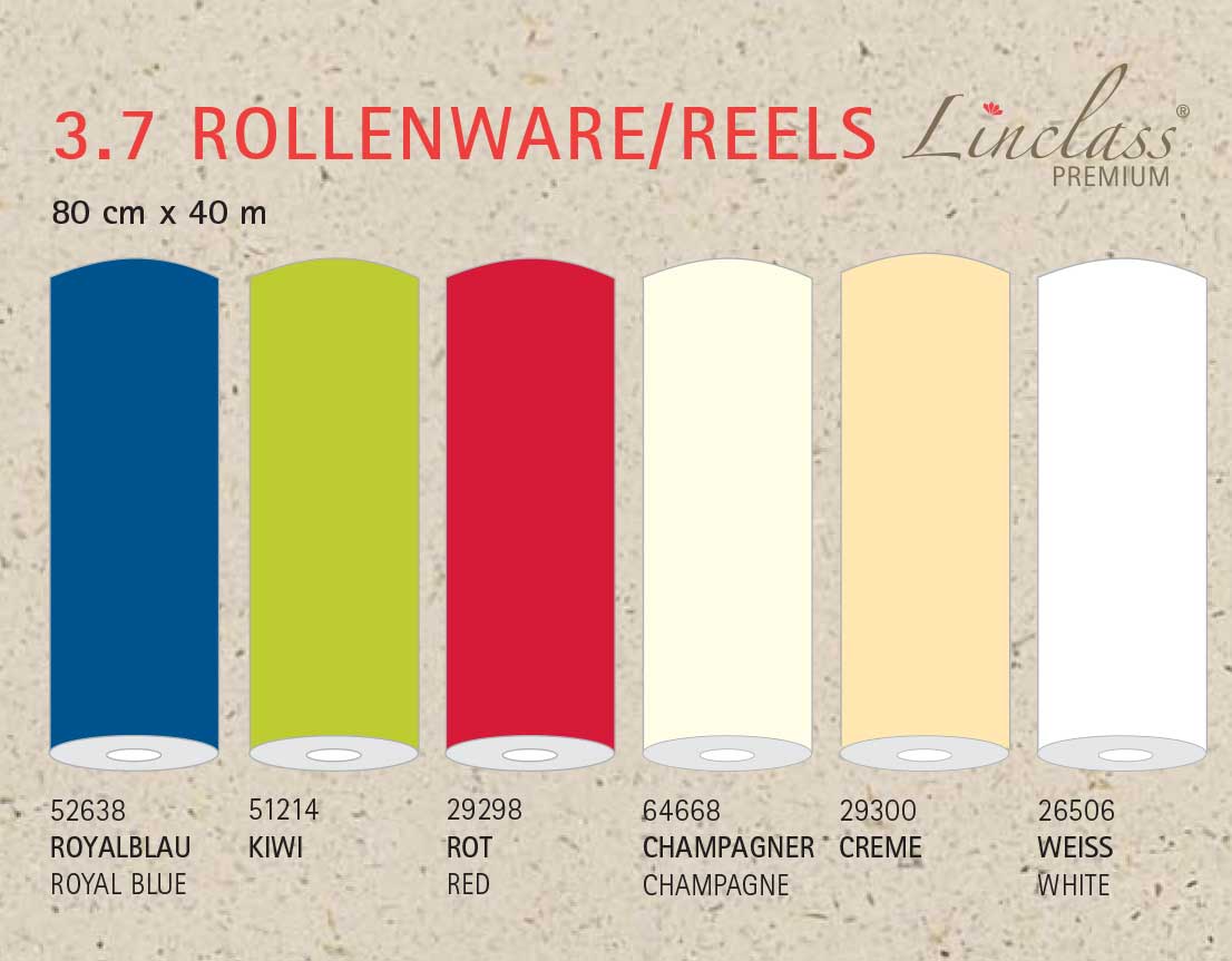 Rollenware - BASIC UNI Mitteldecken Linclass-Premium 80 cm x 40 lfm