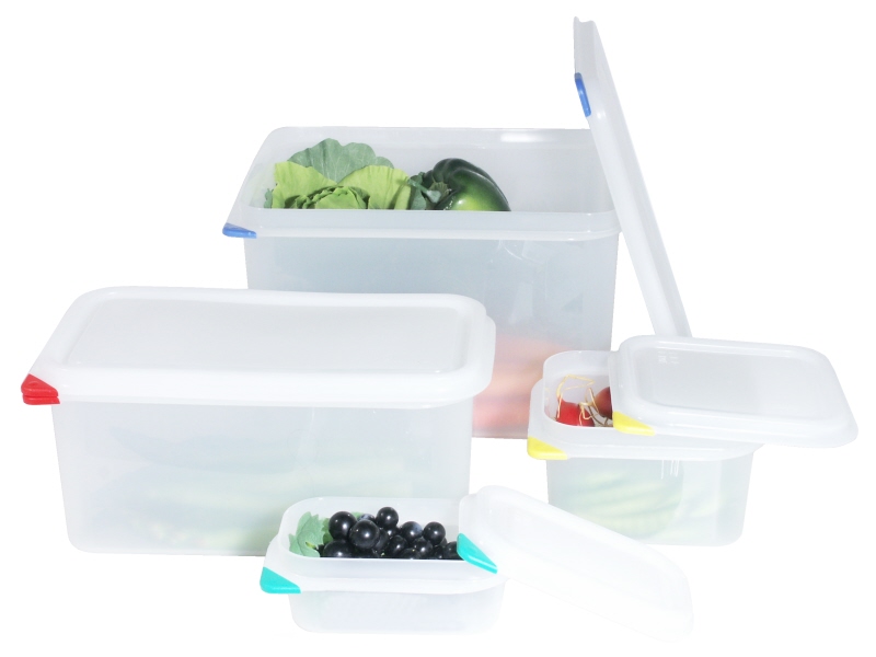 GN 1/1 Behälter, Polypropylen, m. 1 Satz HACCP Clips, Tiefe: 65 mm, I: 8 ltr.