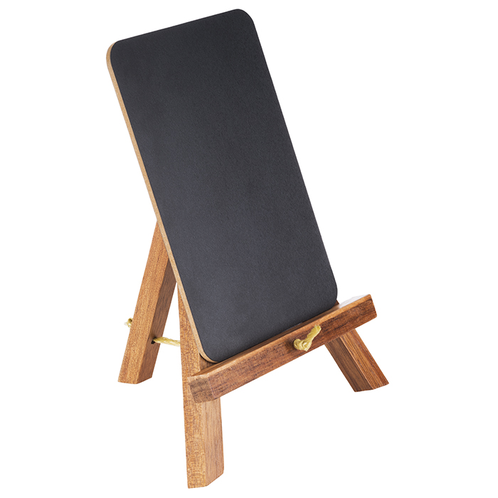 Mini Staffelei, 2teilig, 13,5 x 10 cm, H: 19 cm, Akazienholz, Tafel senkrecht