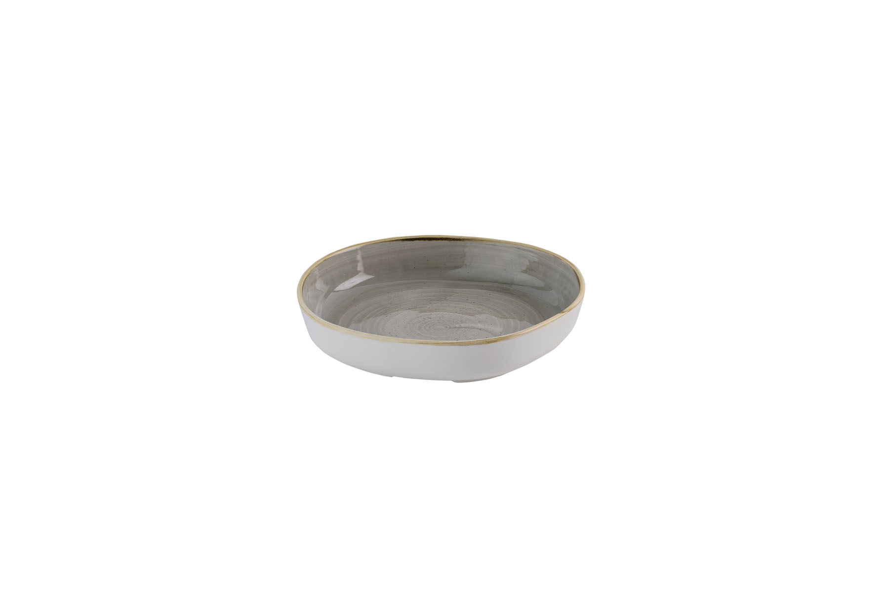 Churchill, Stonecast : Peppercorn Grey - Teller tief organisch m. erhöhten Rand, 23 x 4,5 cm