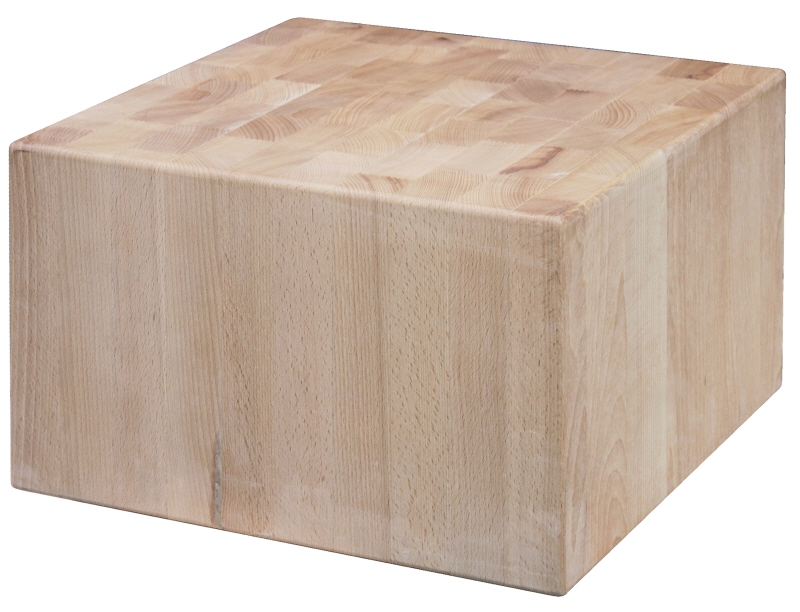 Hackblock aus Weissbuche, ohne Untergestell, 50 x 50 cm, H: 25 cm