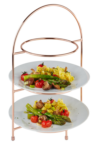 Serviergestell 29 x 19,5 cm, H: 43 cm, chopper, Metall hartverchromt, für 3 Teller