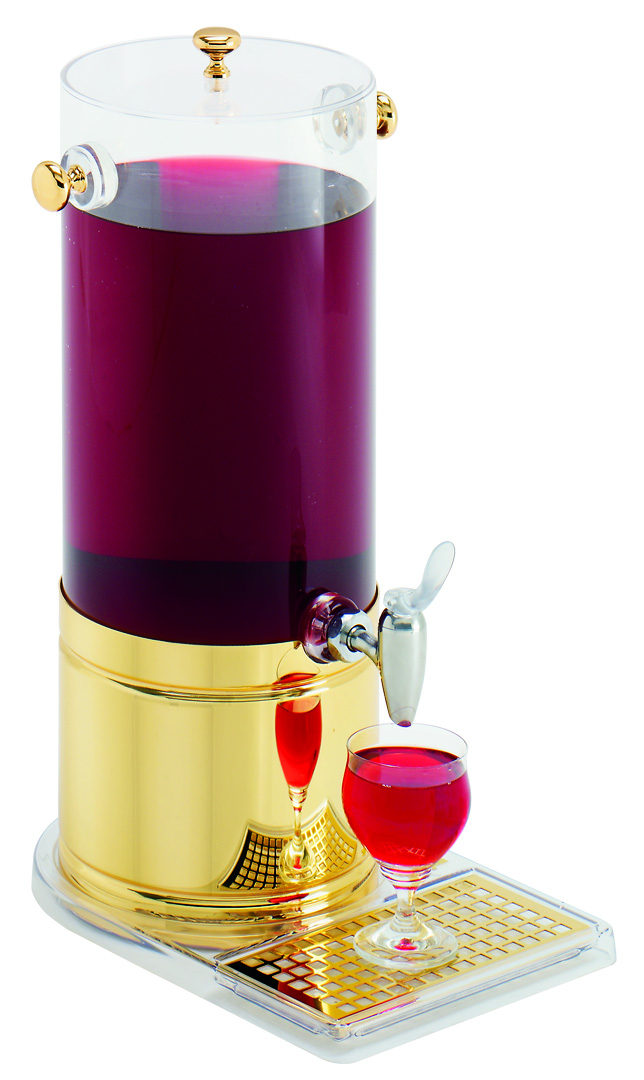 ELEGANCE Saftkanne 9 ltr., Gold, klarer Acryl-Behälter, L: 362 mm, B: 285 mm, H: 550 mm