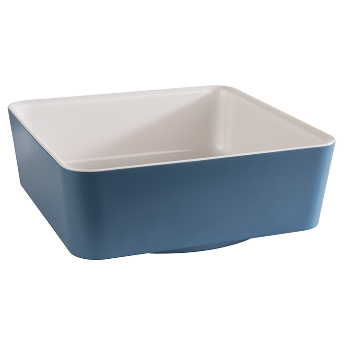Schale HAPPY BUFFET, 20 x 20 cm, H: 7 cm, Melamin, innen weiß, außen blau