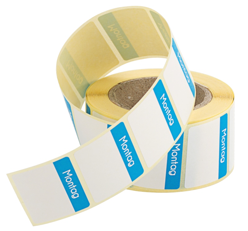 HACCP Etiketten, Montag, blau, 500 Stück auf Rolle