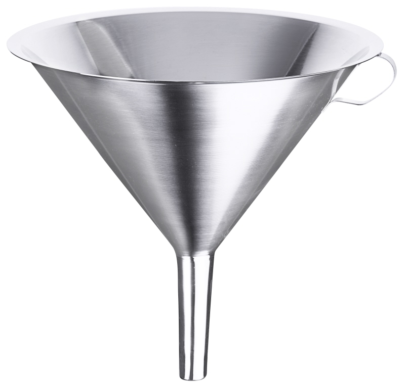 Trichter, I: 2 ltr., D: 23 cm, H: 23 cm, Edelstahl