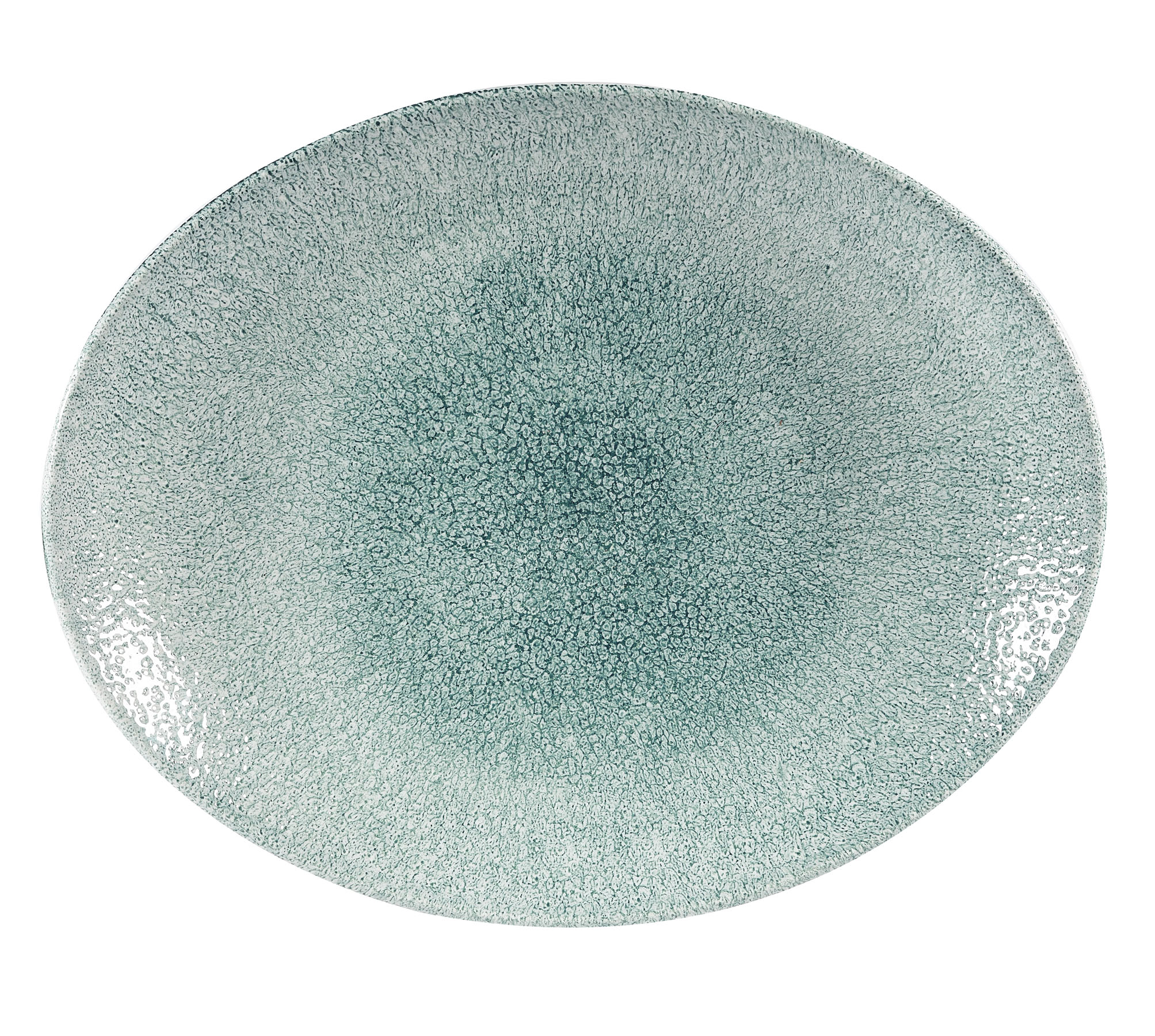 Churchill, Raku : Jade Green - Teller oval Coup, 27 x 22,9 cm