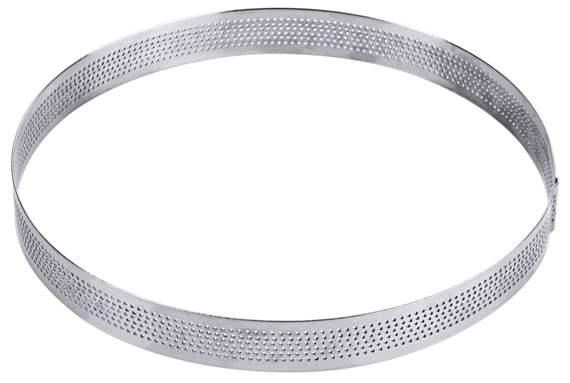 Tortenbodenring, rund, perforiert, EdSt., D: 18 cm, H: 2 cm