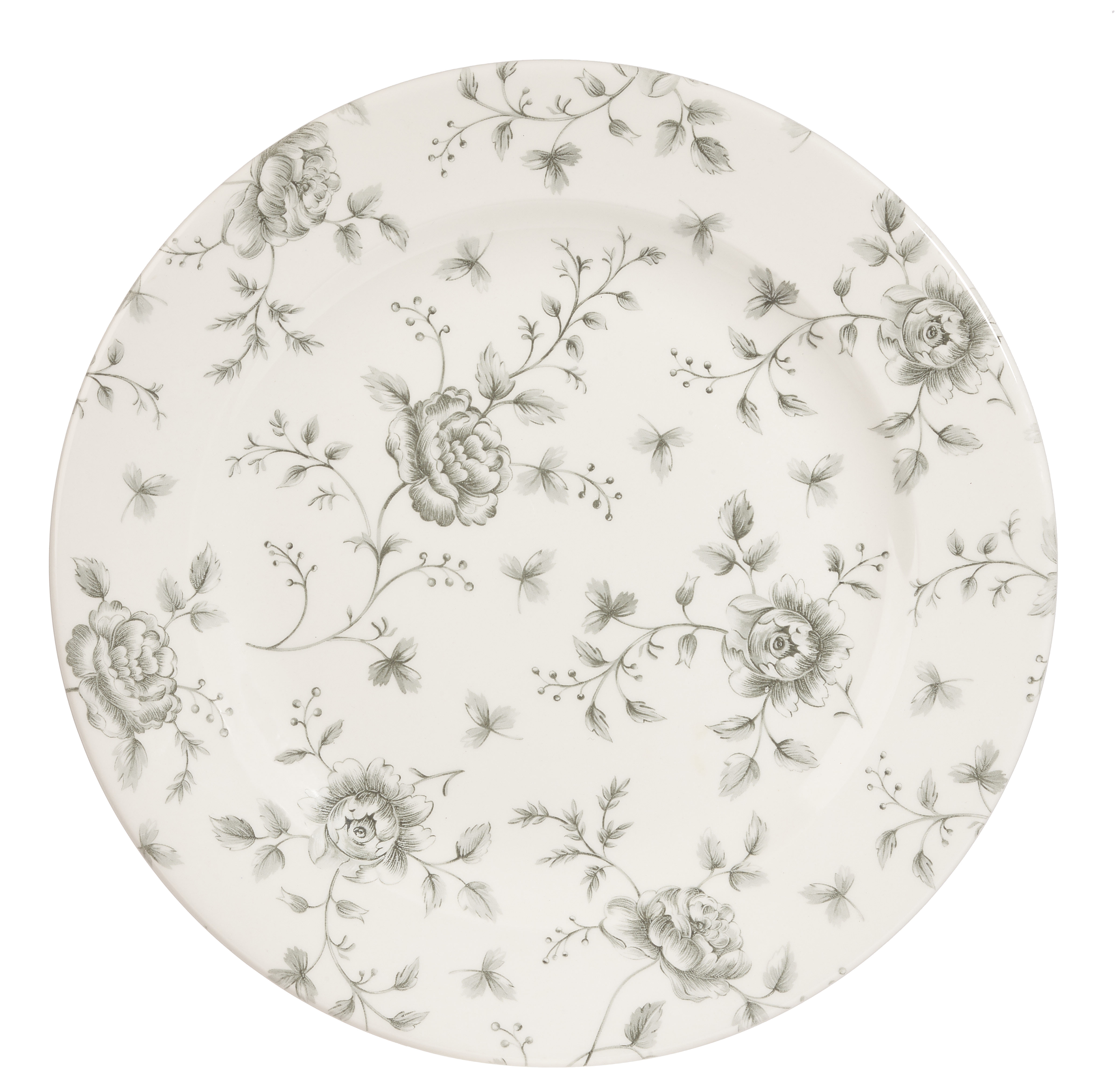 Churchill, Vintage Prints : Grey Rose Chintz - Teller flach Fahne 30,5 cm