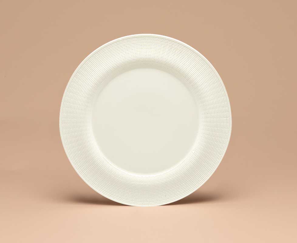 Schönwald, Generation - Teller, flach, Fahne, Relief, creme, uni, 16 cm