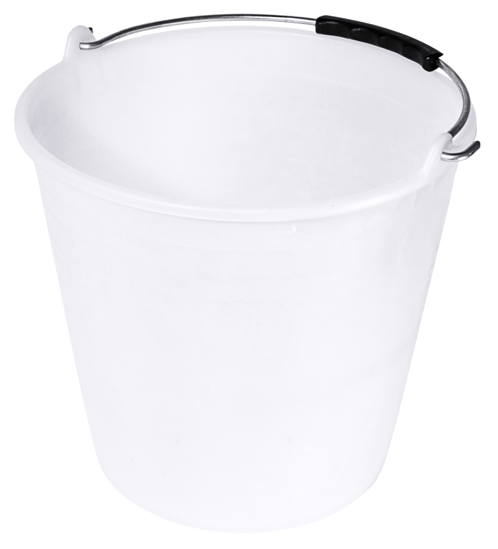 Kunststoffeimer, lebensmittelgeeingnet, mit Bügel, weißem PP, I: 9 ltr., D: 27 cm, H: 27 cm