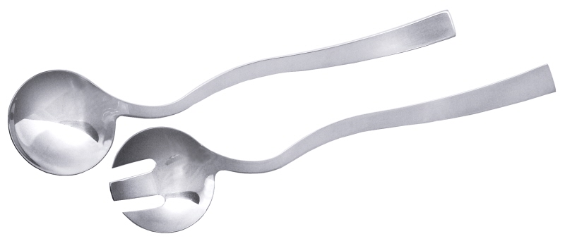 Salatbesteck, 2-teilig, Edelstahl, 7 x 7 cm, L: 29 cm