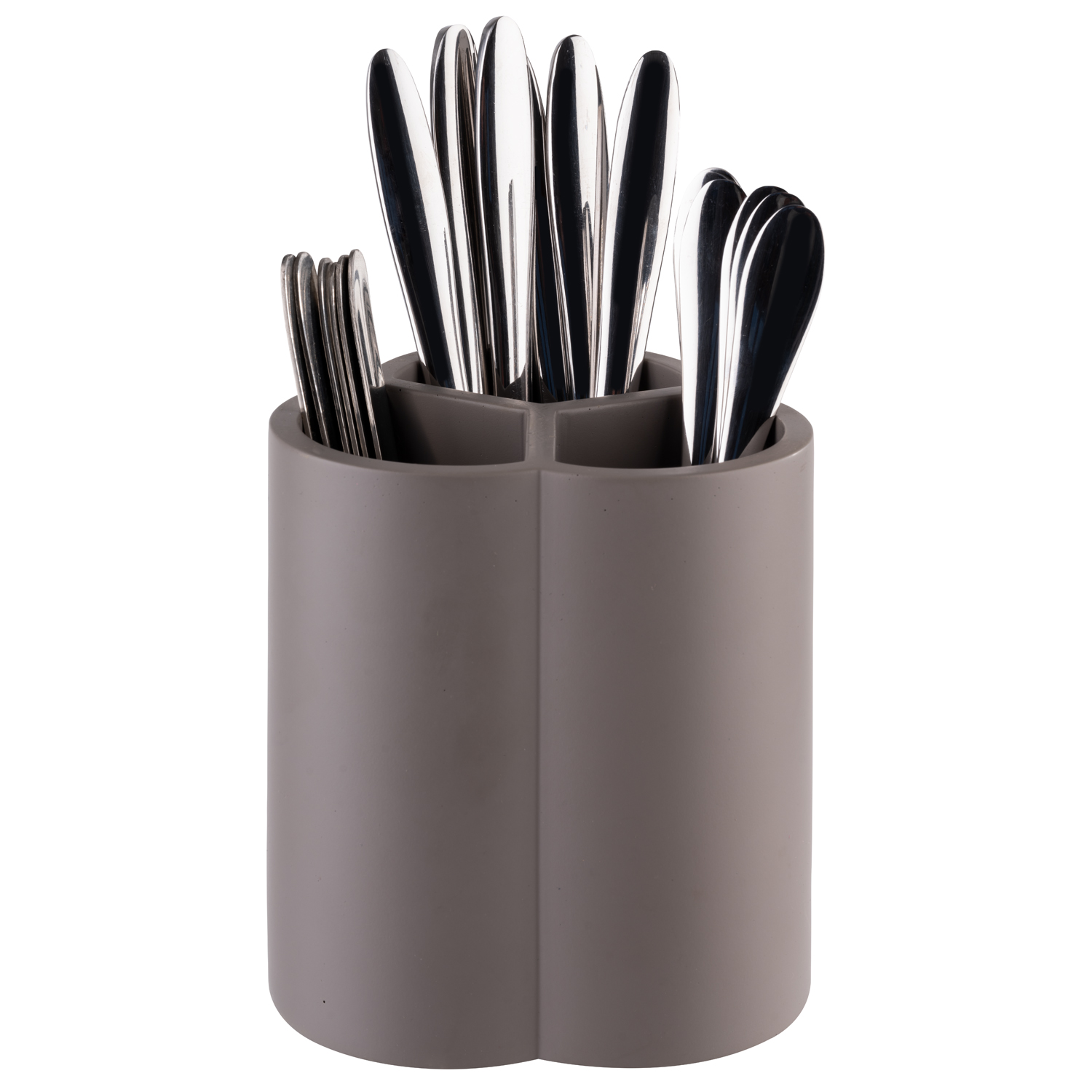 Besteckbehälter ELEMENT, Beton, möbelschonende Unterseite, 13 x 13 cm, H: 14,5 cm