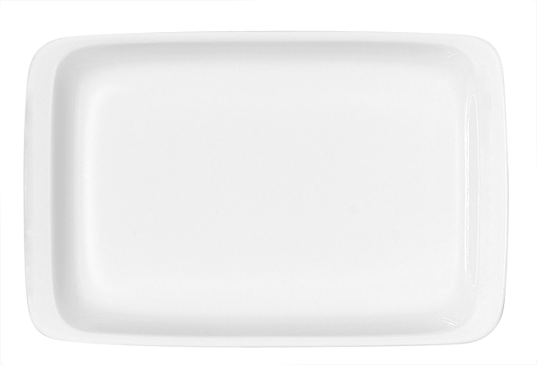 Bauscher, B1100 - Platte rechteckig 18, weis, uni, 18,1 x 11,9 cm