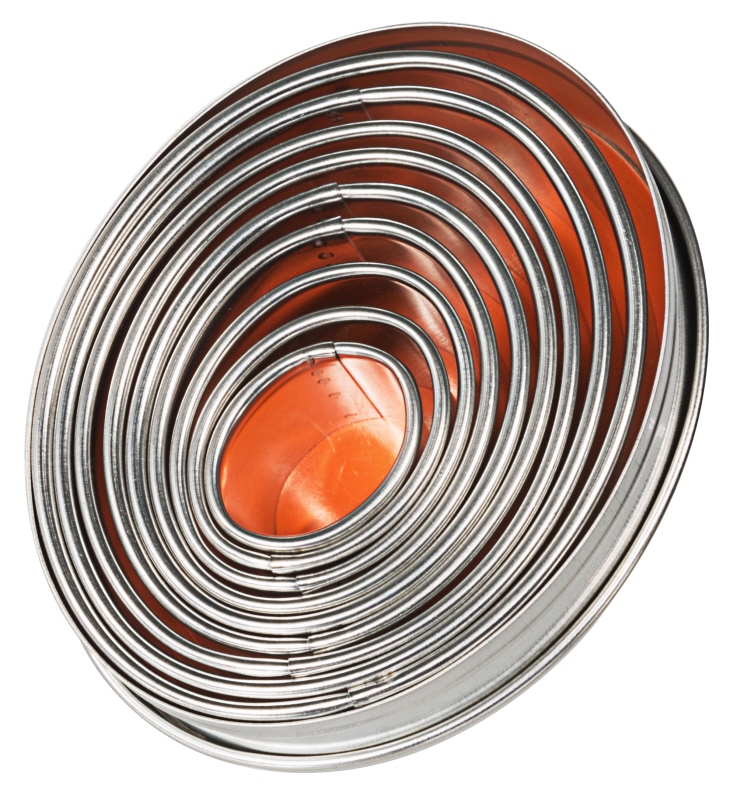 Ausstechform oval, glatte Form, Weißblech, 25 x 20 - 80 x 72 mm, H: 30 mm