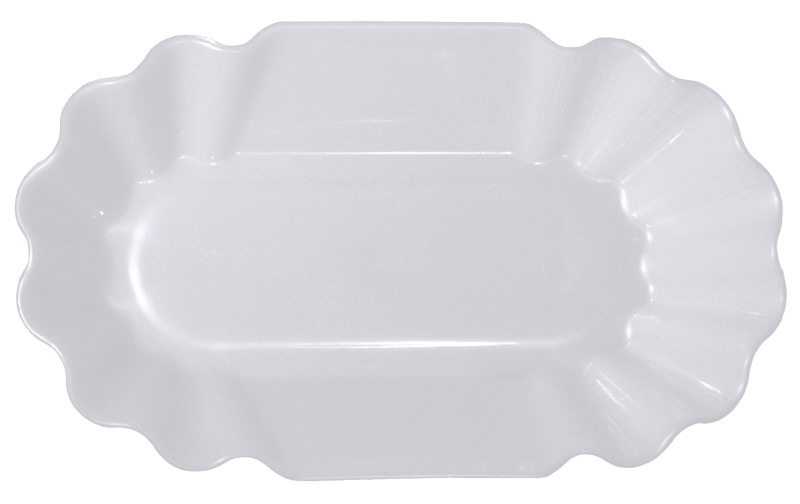 Pommes frites-Schale, aus weißem Polypropylen, 19,5 x 11,5 x 3,5 cm