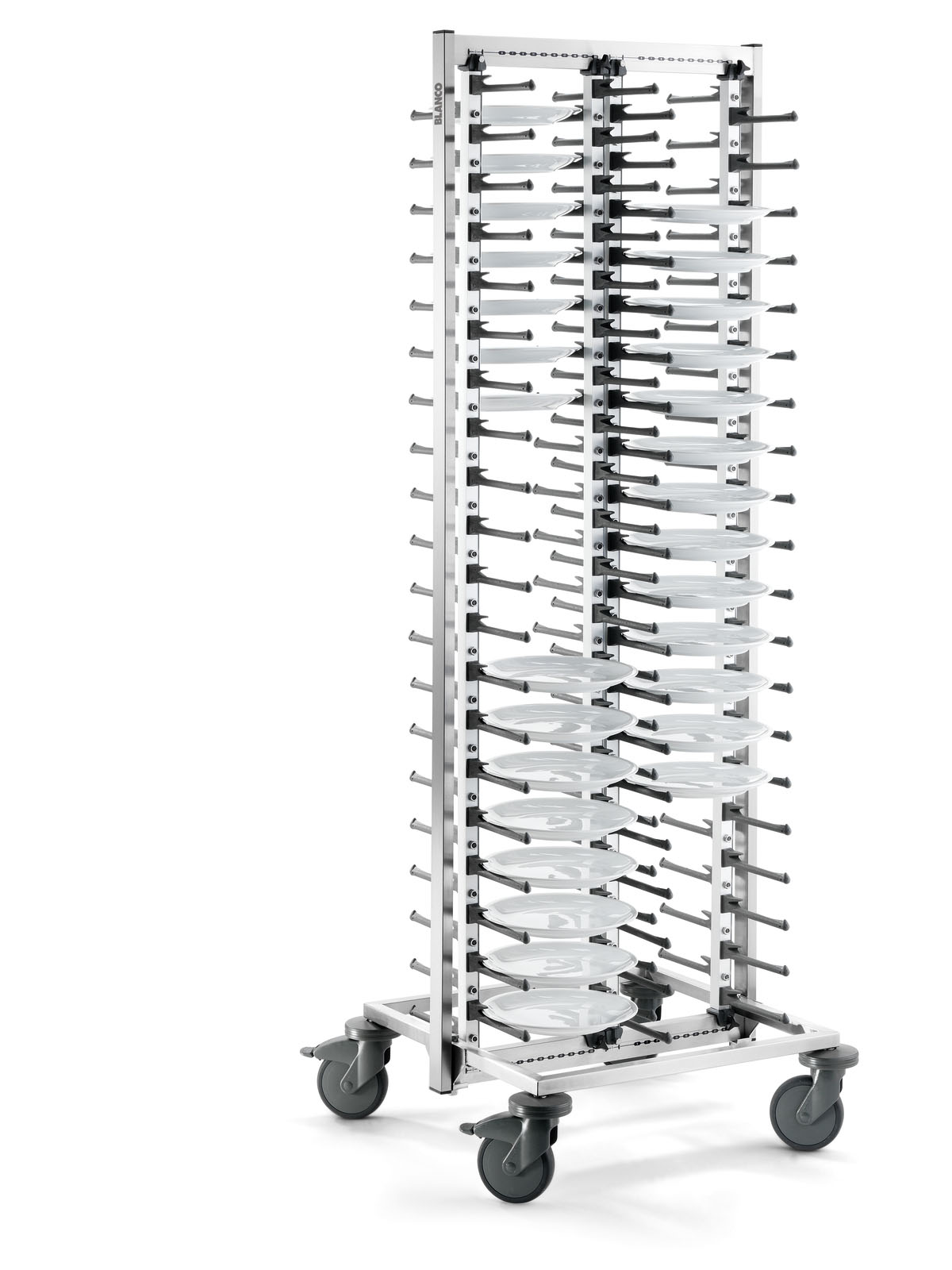 SERVISTAR  GASTRO 80, Teller-Stapelsystem, fahrbar, max. 80 Teller, LxBxH: 65,3 x 66,3 x 185,6 cm