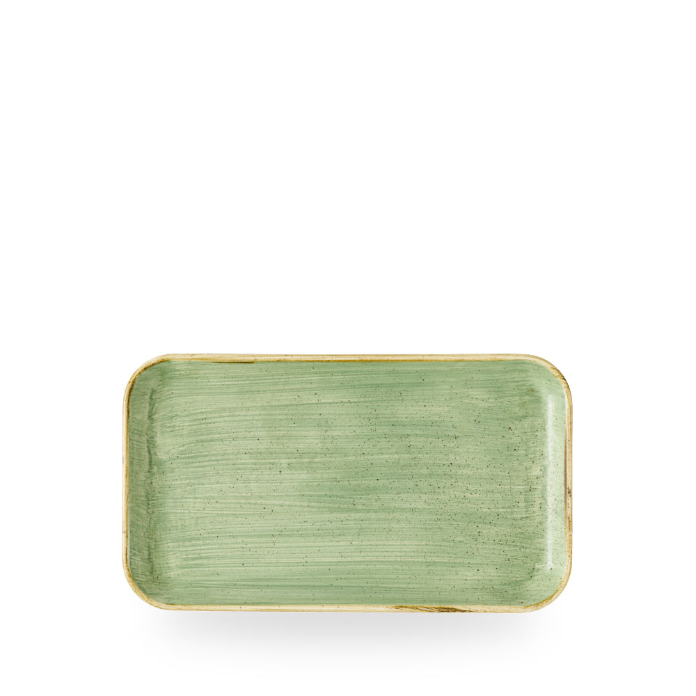 Churchill, Stonecast : Sage Green - Flared Platte rechteckig 26 x 15 cm